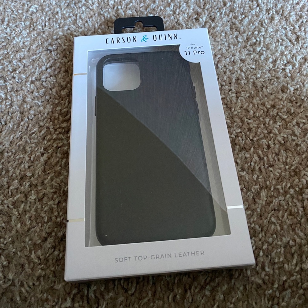 iPhone 11 Pro Phone Case - Black Leather